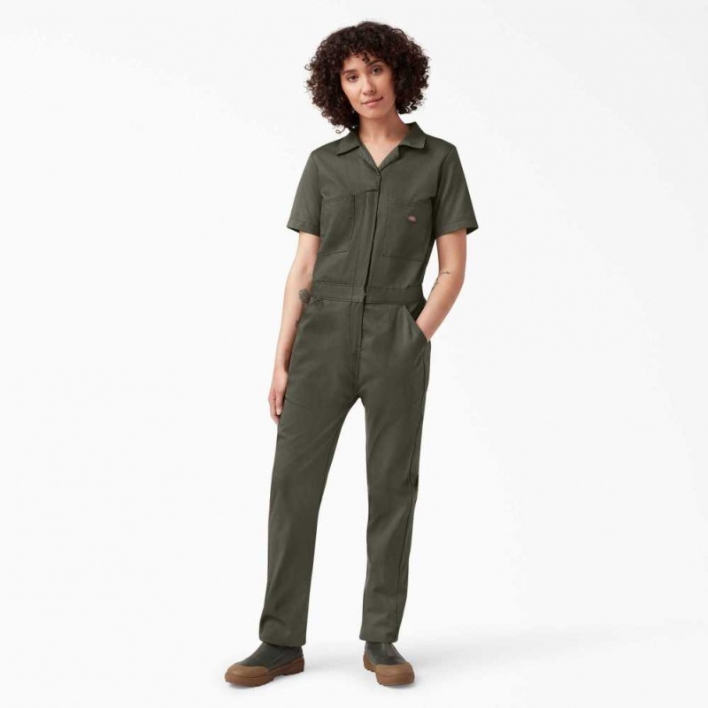 Dickies FLEX Cooling Krátké Sleeve Coveralls Zelene | CZ0002248