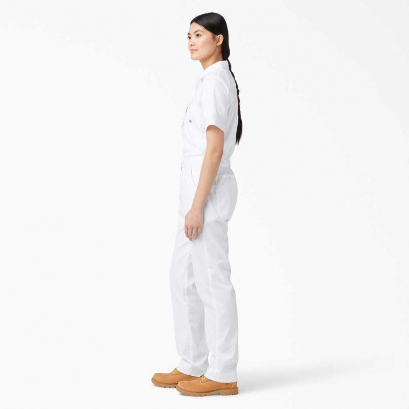 Dickies FLEX Cooling Krátké Sleeve Coveralls Bílé | CZ0002262