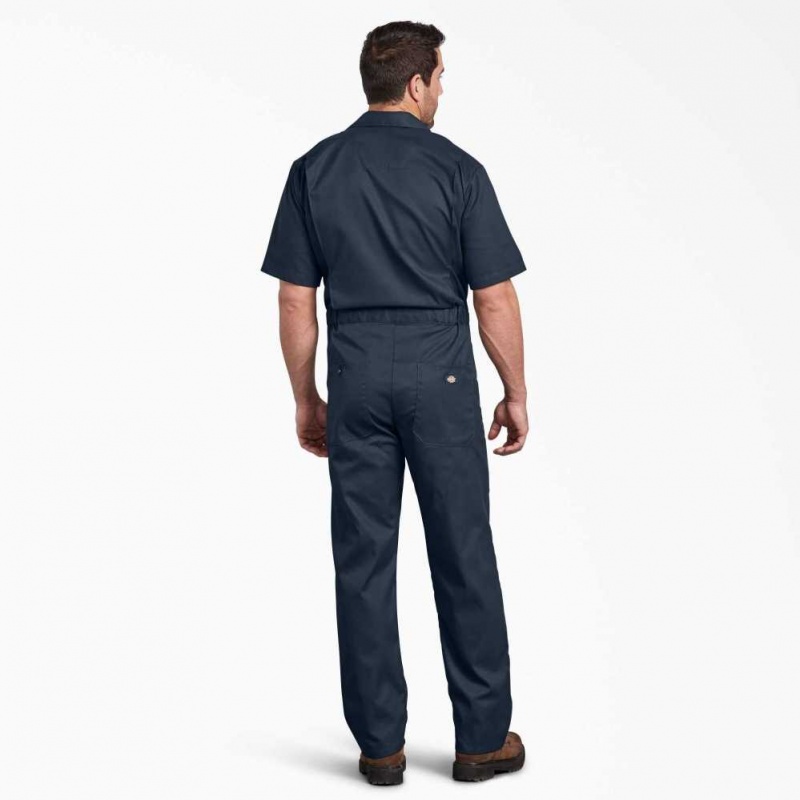 Dickies FLEX Krátké Sleeve Coveralls Tmavě Tmavě Blankyt | CZ0002218