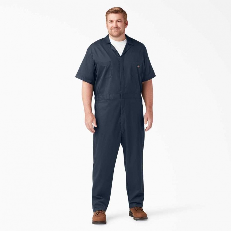 Dickies FLEX Krátké Sleeve Coveralls Tmavě Tmavě Blankyt | CZ0002218