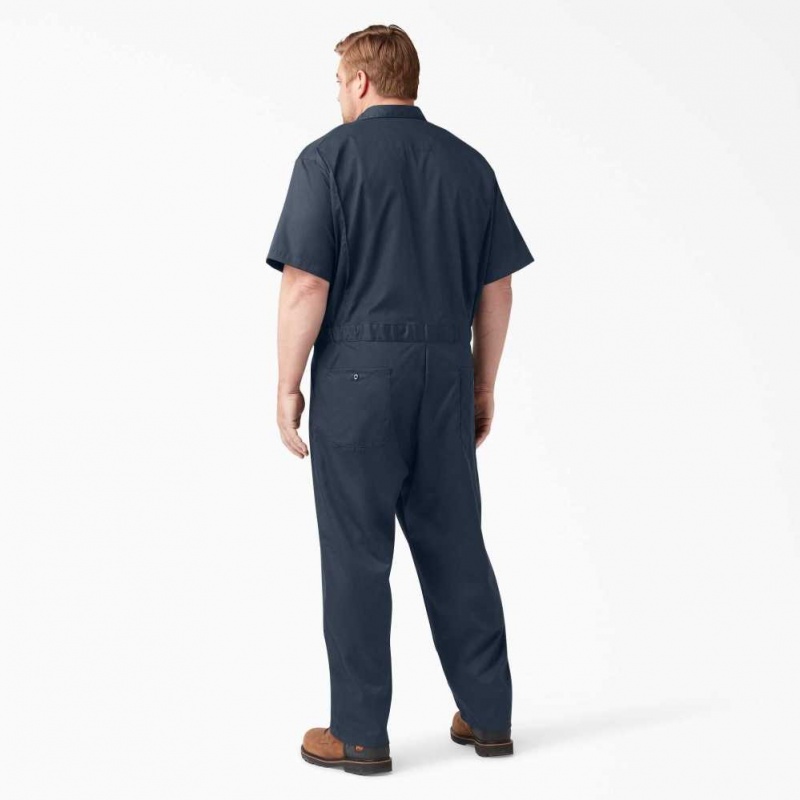 Dickies FLEX Krátké Sleeve Coveralls Tmavě Tmavě Blankyt | CZ0002218