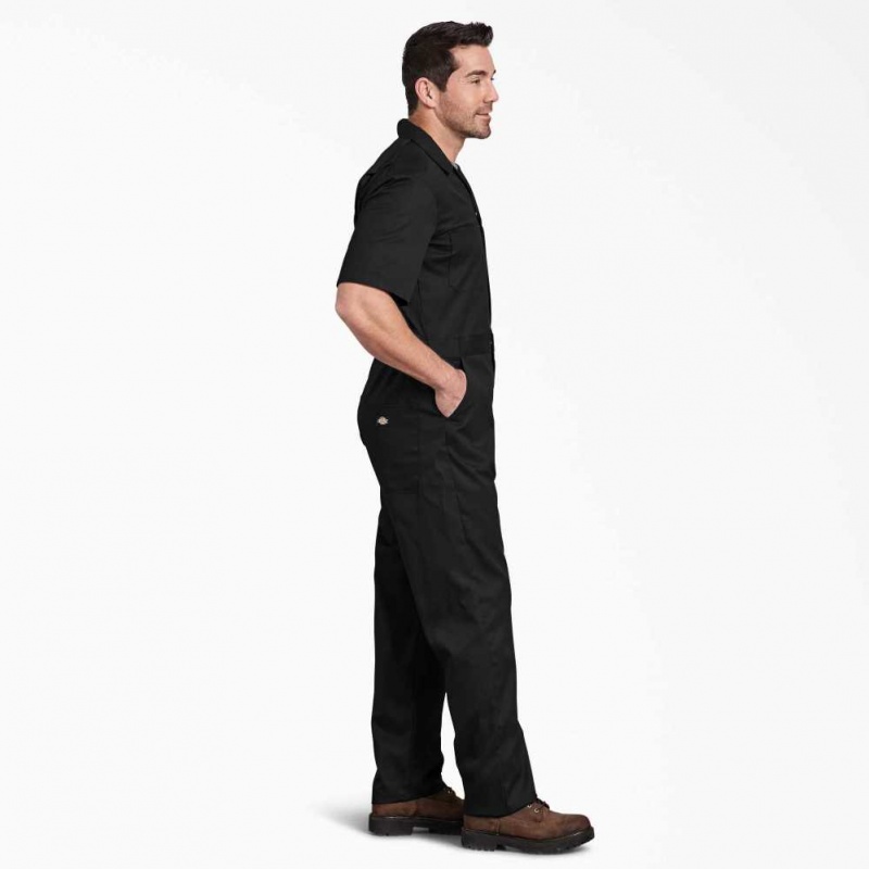 Dickies FLEX Krátké Sleeve Coveralls Černé | CZ0002198