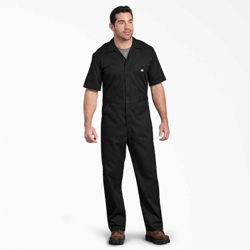 Dickies FLEX Krátké Sleeve Coveralls Černé | CZ0002198