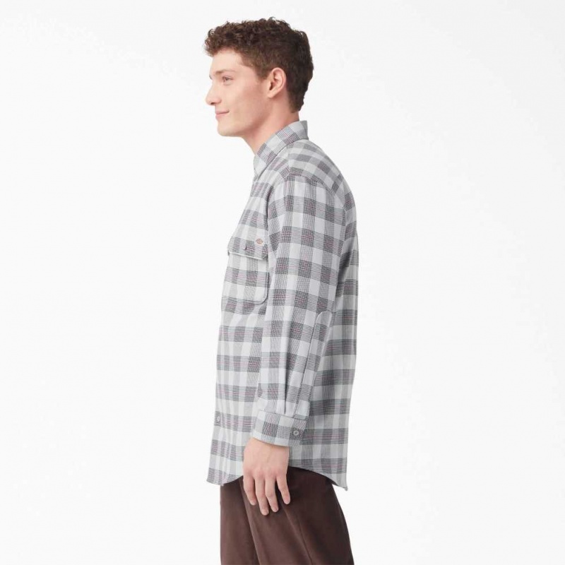 Dickies FLEX Regular Fit Flannel Shirt Ultimate Gray Plaid | CZ0001282