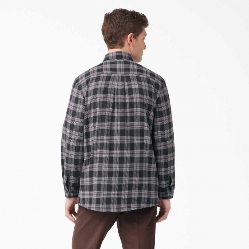 Dickies FLEX Regular Fit Flannel Shirt Černé | CZ0001292