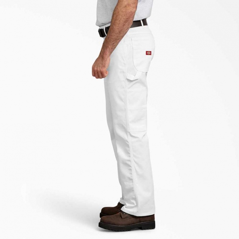 Dickies FLEX Relaxed Fit Rovný Leg Painter's Pants Bílé | CZ0001566