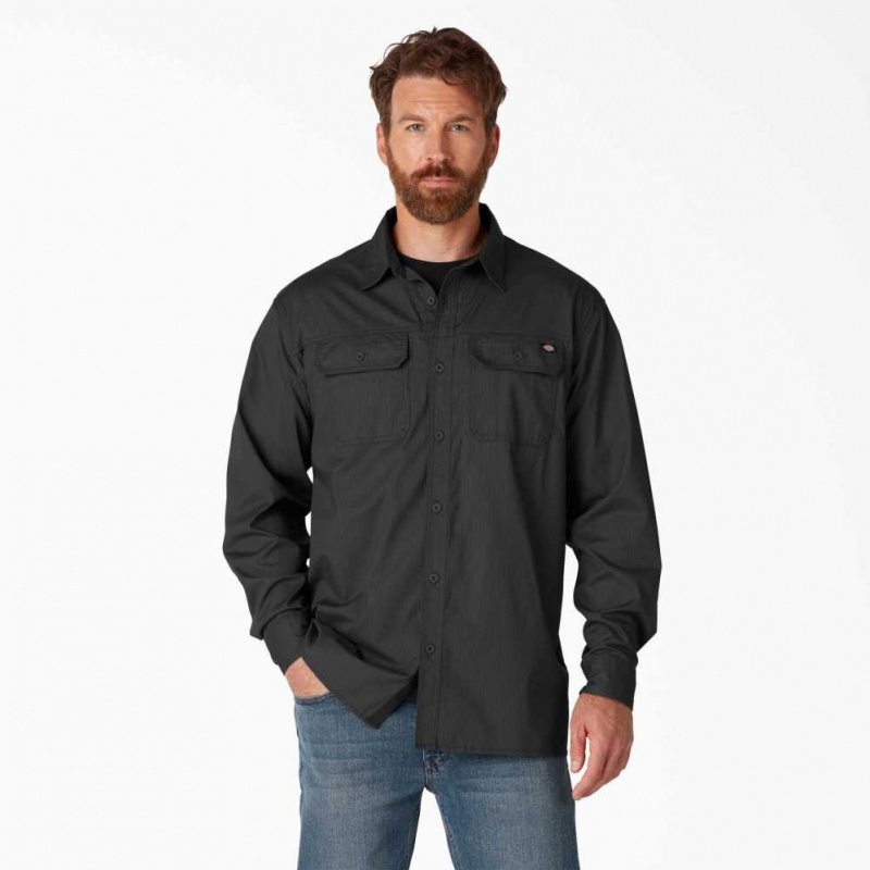 Dickies FLEX Ripstop Long Sleeve Shirt Černé | CZ0000245