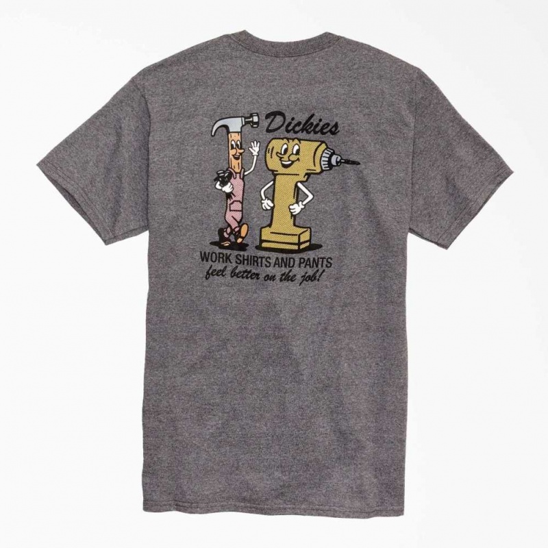 Dickies Feel Better On The Job Grafická T-Shirt Charcoal Gray Heather | CZ0000661