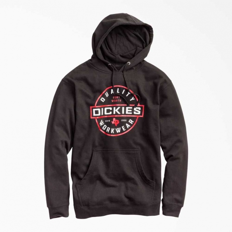 Dickies Fleece Quality Workwear Grafická Hoodie Černé | CZ0001826