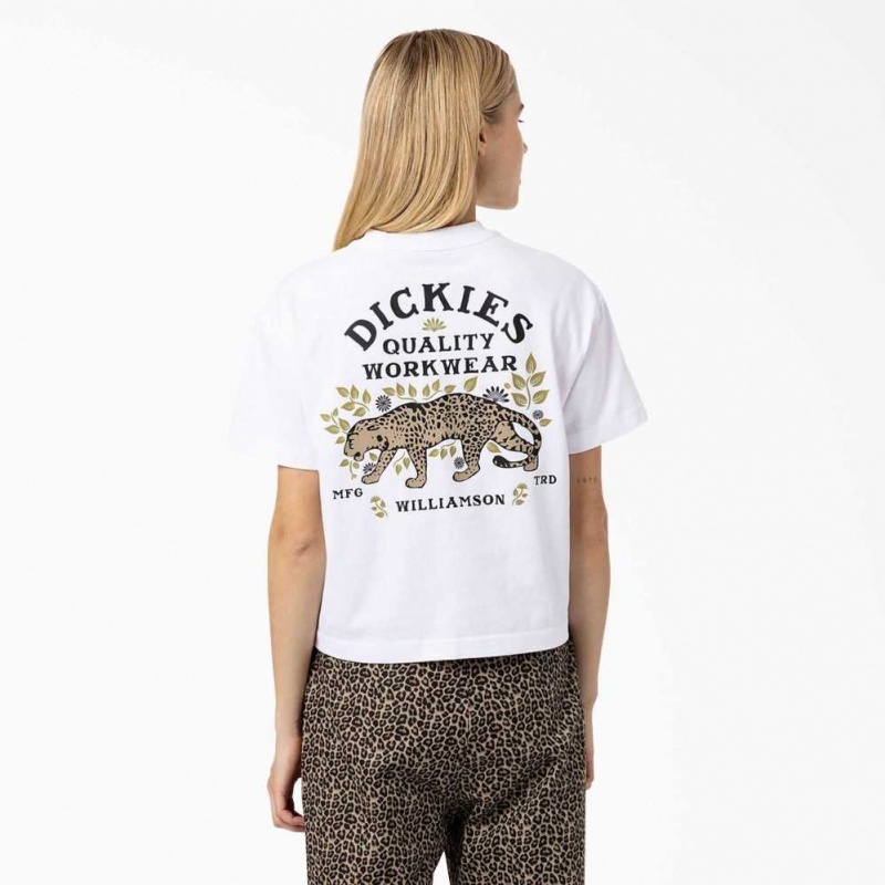 Dickies Fort Lewis Cropped Grafická T-Shirt Bílé | CZ0001033