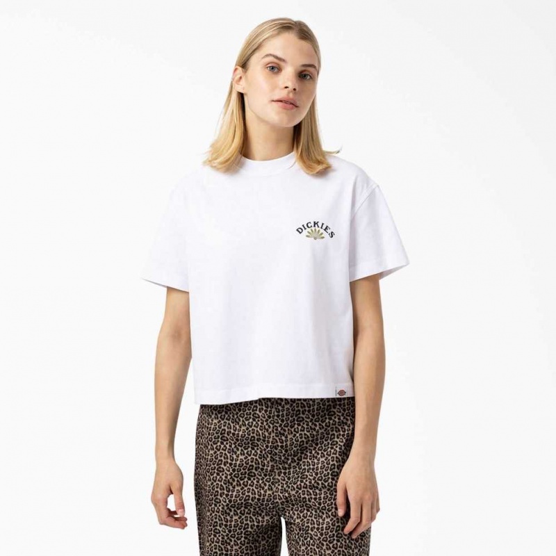 Dickies Fort Lewis Cropped Grafická T-Shirt Bílé | CZ0001033