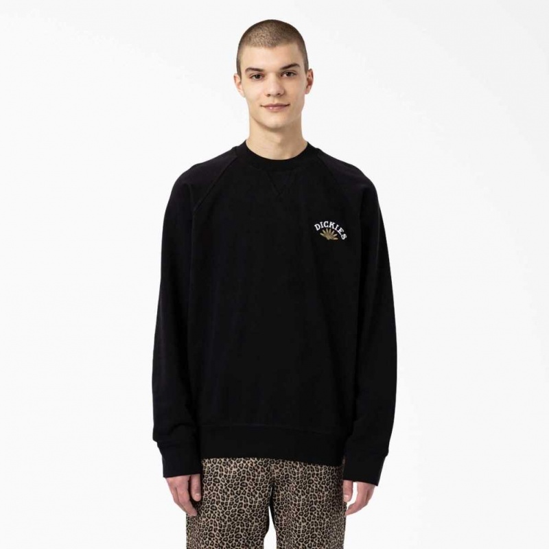 Dickies Fort Lewis Embroidered Sweatshirt Černé | CZ0001040