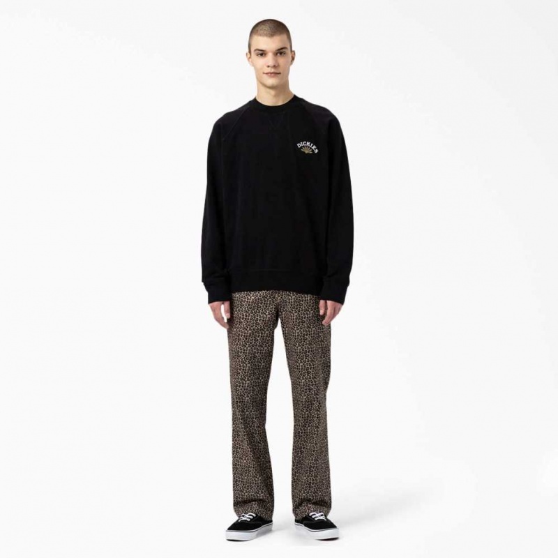 Dickies Fort Lewis Embroidered Sweatshirt Černé | CZ0001040