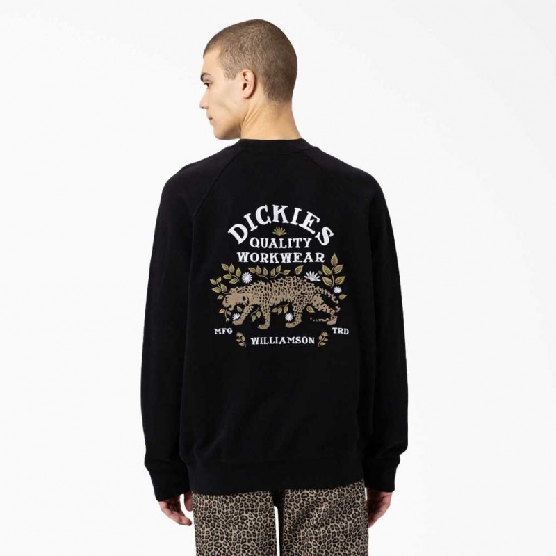 Dickies Fort Lewis Embroidered Sweatshirt Černé | CZ0001040