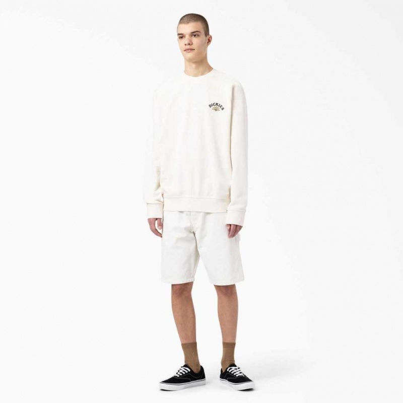 Dickies Fort Lewis Embroidered Sweatshirt Bílé | CZ0001060