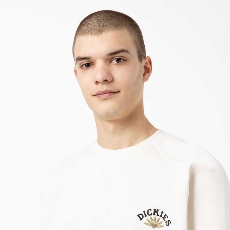 Dickies Fort Lewis Embroidered Sweatshirt Bílé | CZ0001060