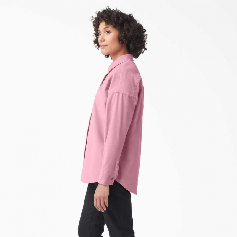 Dickies Halleyville Oversized Corduroy Shirt Foxglove | CZ0001232