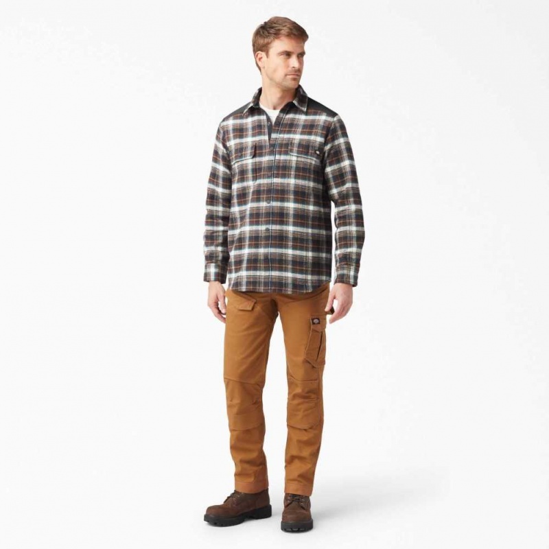 Dickies Heavyweight Brawny Flannel Shirt Čokolády Hnědé | CZ0001212