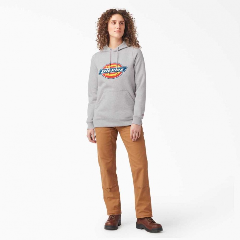 Dickies Heavyweight Logo Hoodie Heather Gray | CZ0001905