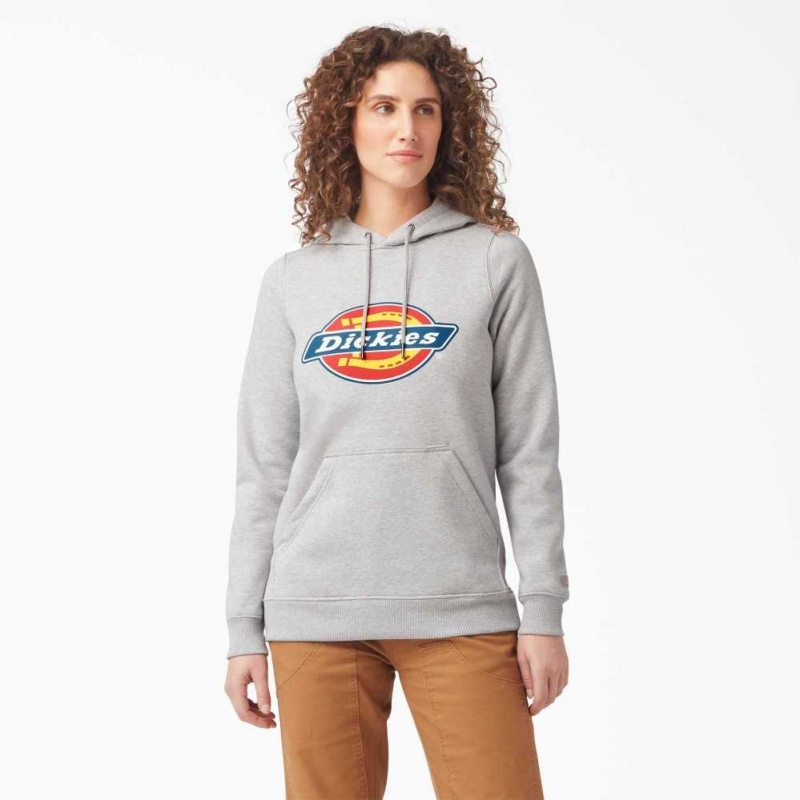 Dickies Heavyweight Logo Hoodie Heather Gray | CZ0001905