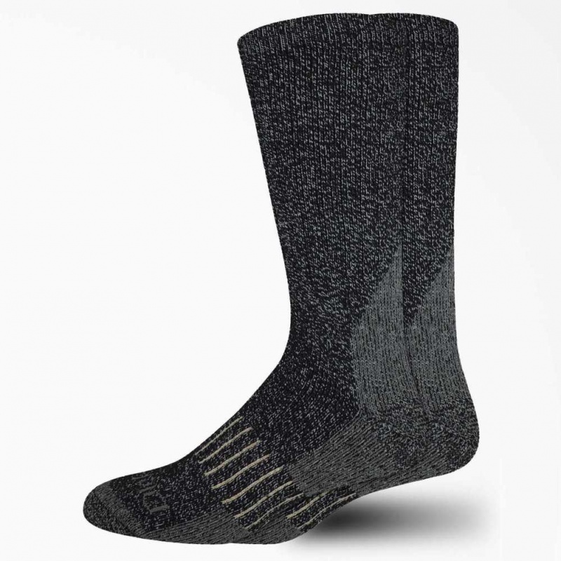 Dickies Heavyweight Vlna Blend Socks, Size 6-12, 3-Pack Černé | CZ0001074