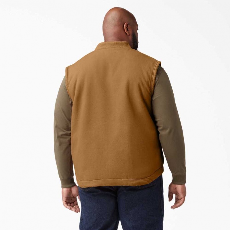 Dickies High Pile Fleece Podšité Duck Vest Hnědé | CZ0000329