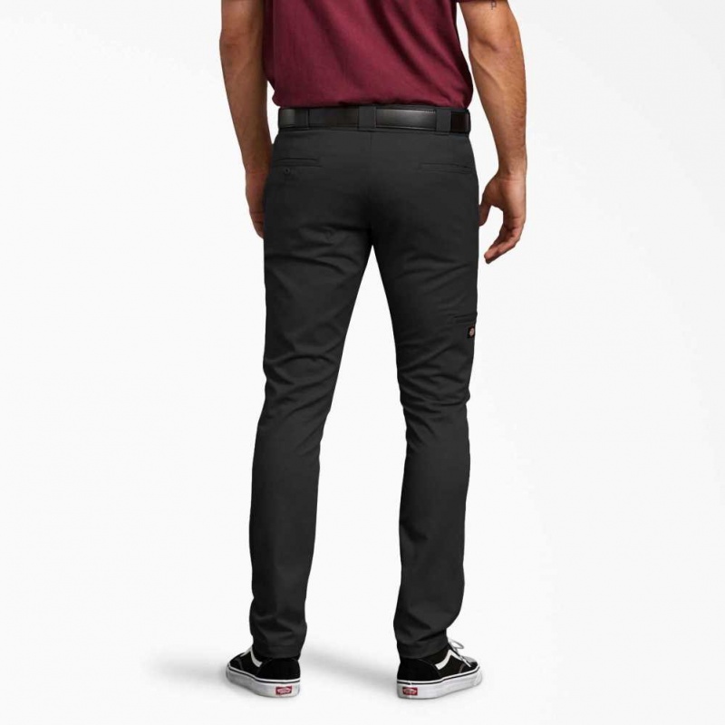 Dickies Hubená Fit Rovný Leg Double Knee Pracovní Pants Černé | CZ0002115