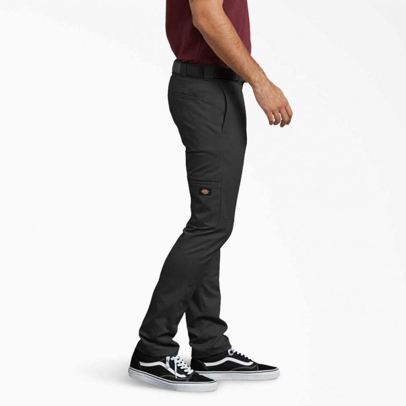 Dickies Hubená Fit Rovný Leg Double Knee Pracovní Pants Černé | CZ0002115