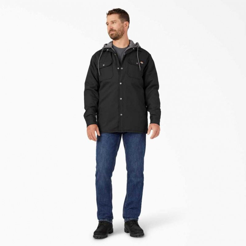 Dickies Hydroshield Duck S Kapucí Shirt Jacket Černé | CZ0001304