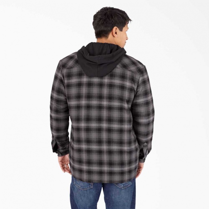 Dickies Hydroshield Flannel Shirt Jacket Černé | CZ0001312