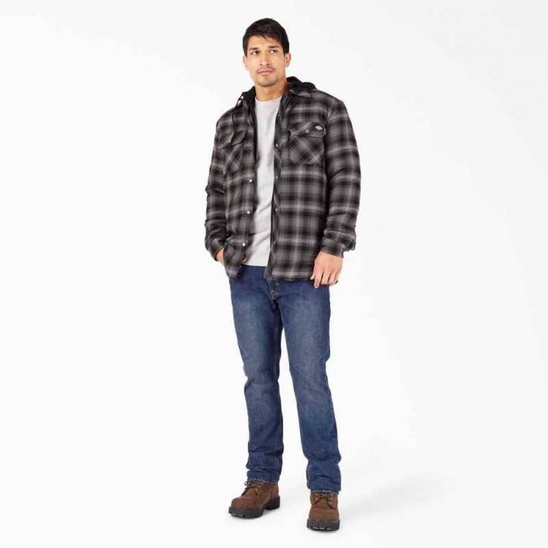 Dickies Hydroshield Flannel Shirt Jacket Černé | CZ0001312