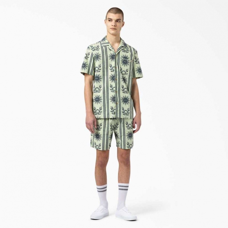 Dickies Kelso Summer Pattern Krátké Sleeve Shirt Zelene | CZ0001205