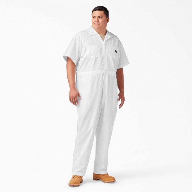 Dickies Krátké Sleeve Coveralls Bílé | CZ0002259