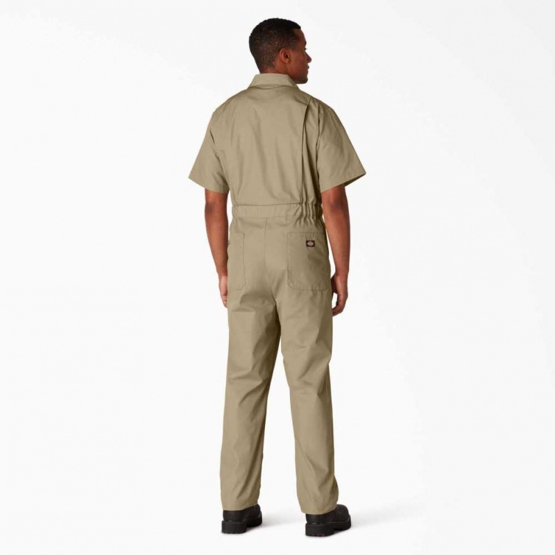 Dickies Krátké Sleeve Coveralls Hnědožlutý | CZ0002244