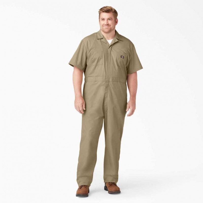 Dickies Krátké Sleeve Coveralls Hnědožlutý | CZ0002244