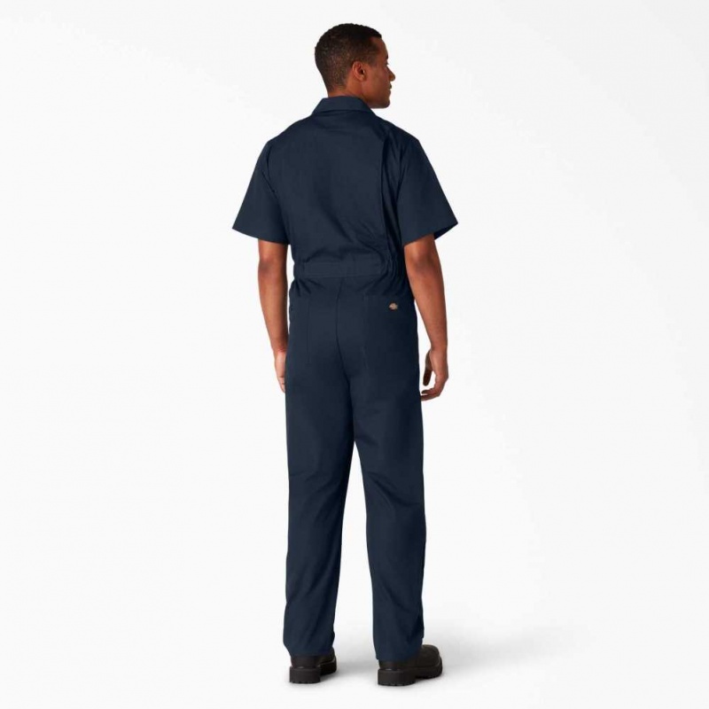 Dickies Krátké Sleeve Coveralls Tmavě Tmavě Blankyt | CZ0002220