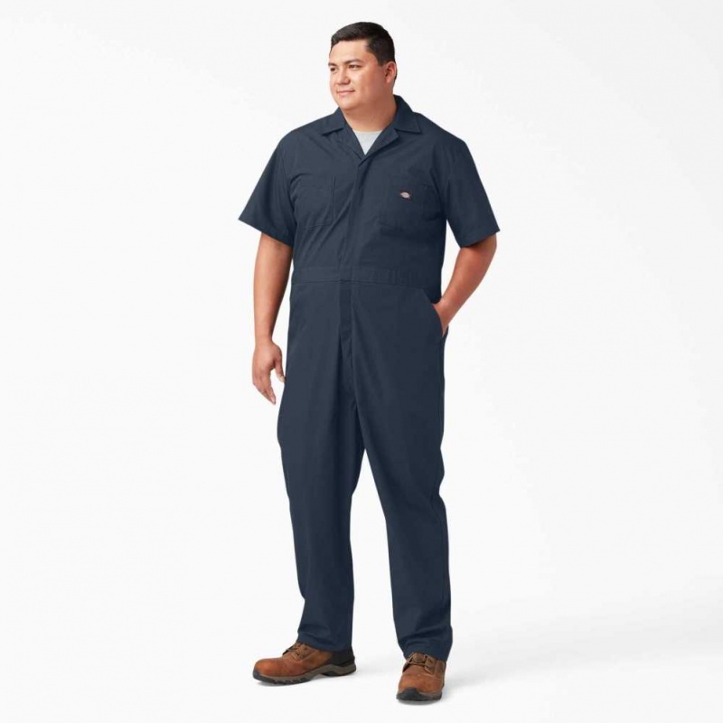 Dickies Krátké Sleeve Coveralls Tmavě Tmavě Blankyt | CZ0002220