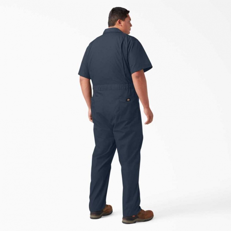 Dickies Krátké Sleeve Coveralls Tmavě Tmavě Blankyt | CZ0002220