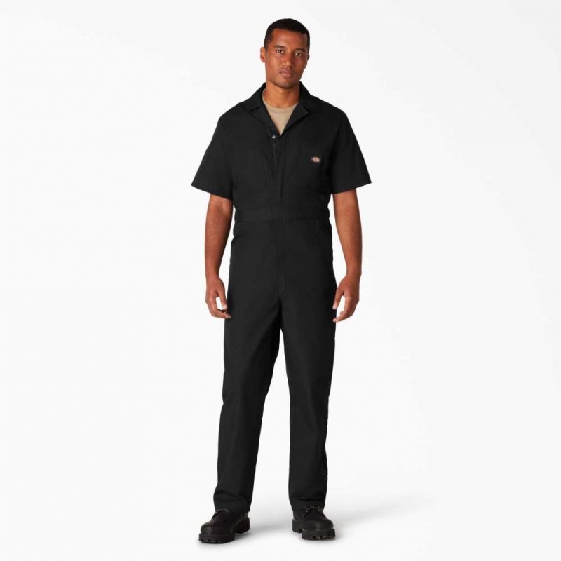 Dickies Krátké Sleeve Coveralls Černé | CZ0002204