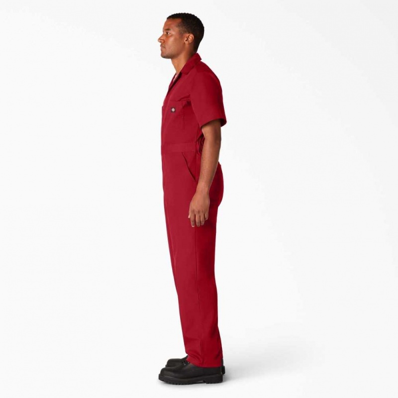 Dickies Krátké Sleeve Coveralls Červené | CZ0002252