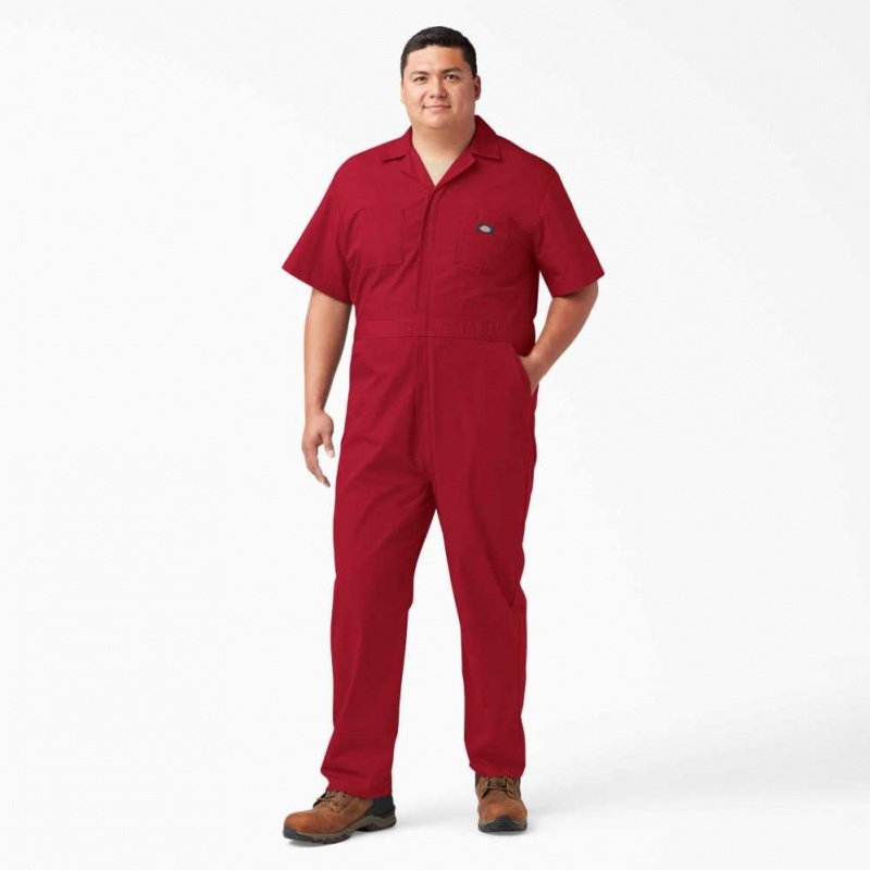 Dickies Krátké Sleeve Coveralls Červené | CZ0002252