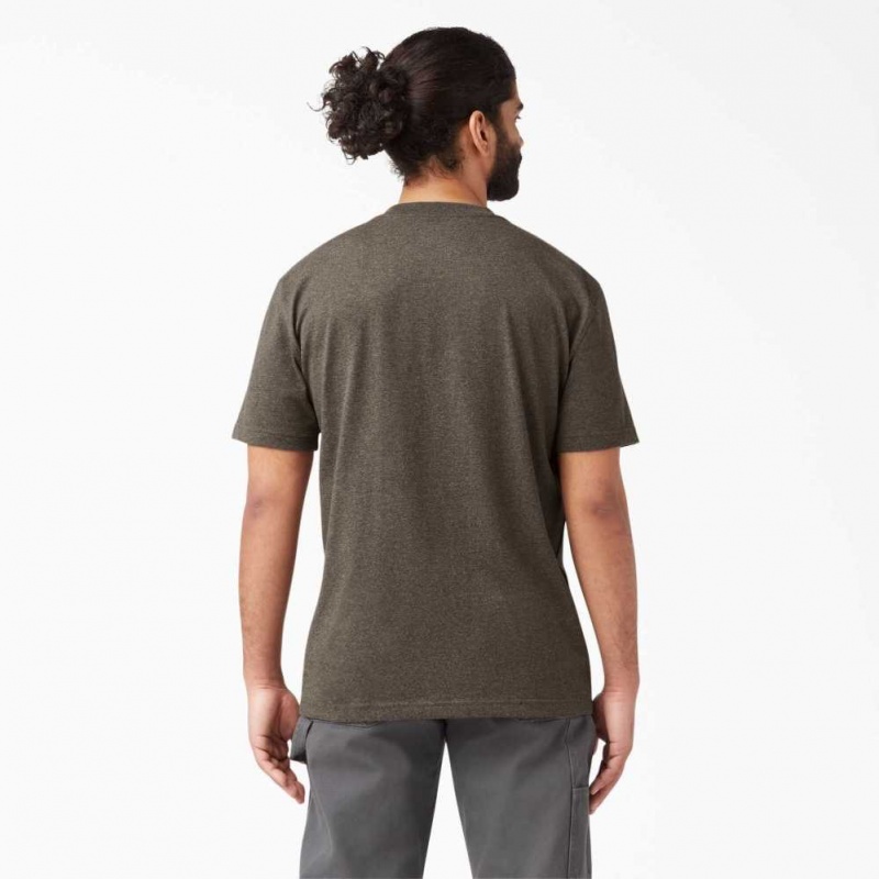 Dickies Krátké Sleeve Heavyweight Heathered T-Shirt Čokolády | CZ0000672