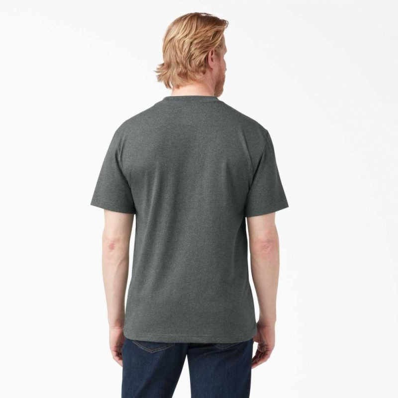 Dickies Krátké Sleeve Heavyweight Heathered T-Shirt Zelene | CZ0000832