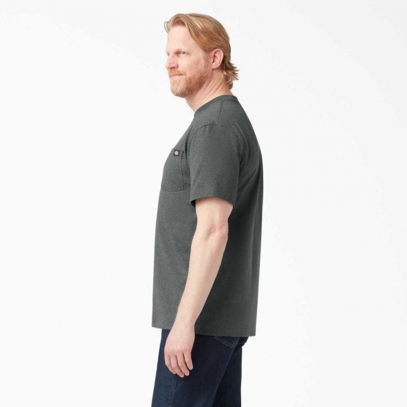 Dickies Krátké Sleeve Heavyweight Heathered T-Shirt Zelene | CZ0000832