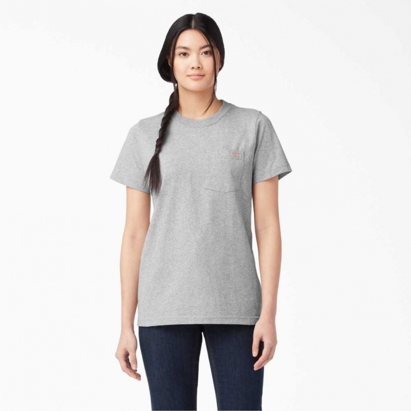 Dickies Krátké Sleeve Heavyweight T-Shirt Heather Gray | CZ0000825