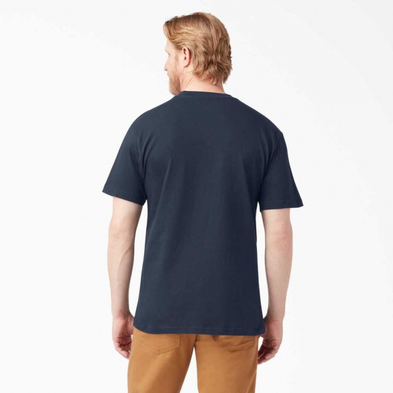 Dickies Krátké Sleeve Pocket T-Shirt Tmavě Tmavě Blankyt | CZ0000692