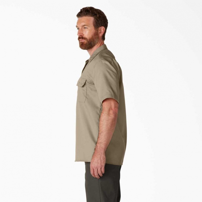 Dickies Krátké Sleeve Pracovní Shirt Desert Sand | CZ0000202