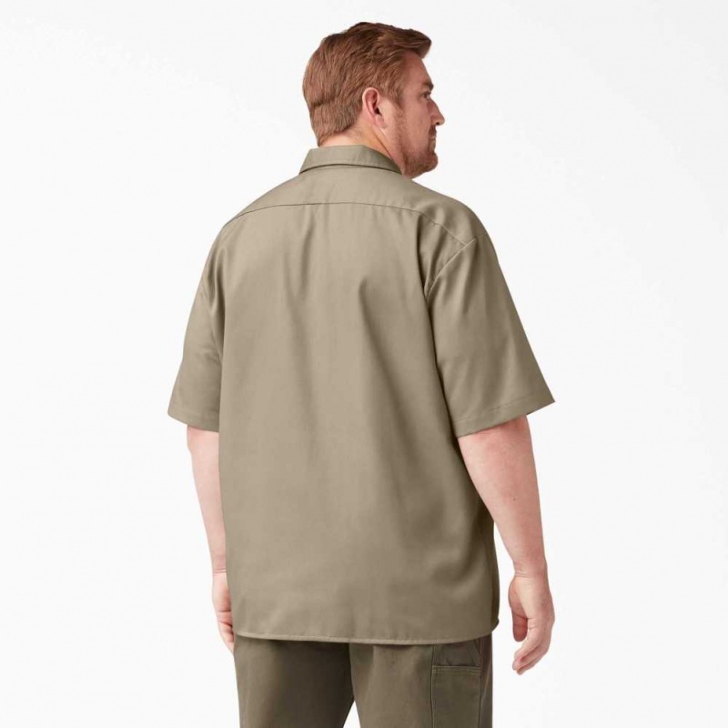 Dickies Krátké Sleeve Pracovní Shirt Desert Sand | CZ0000202