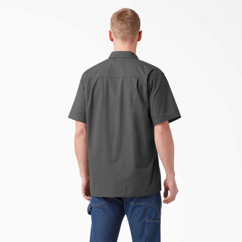 Dickies Krátké Sleeve Ripstop Shirt Rinsed Slate | CZ0000258