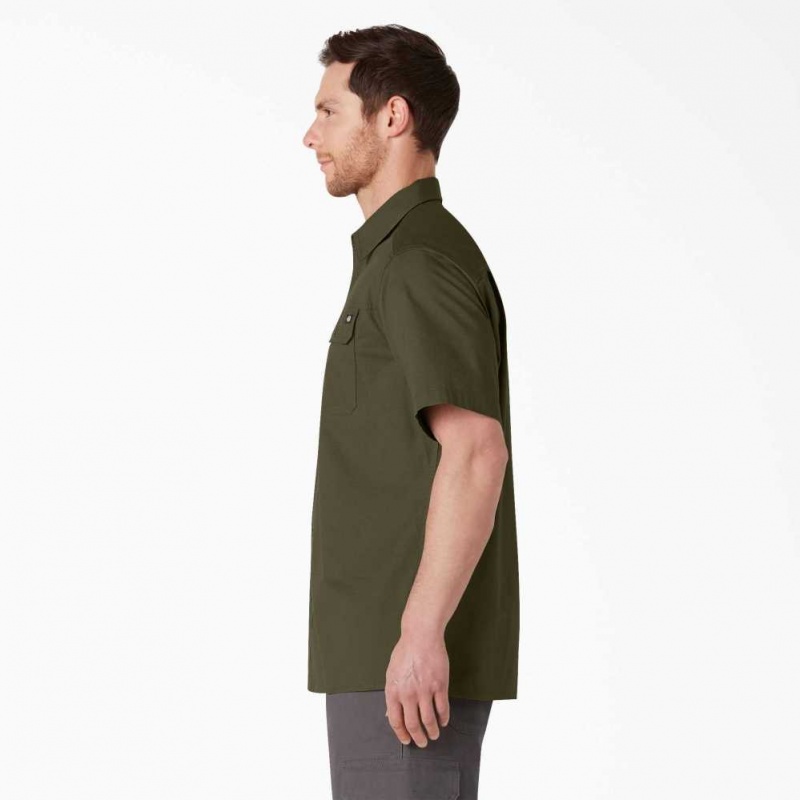 Dickies Krátké Sleeve Ripstop Shirt Zelene | CZ0000254